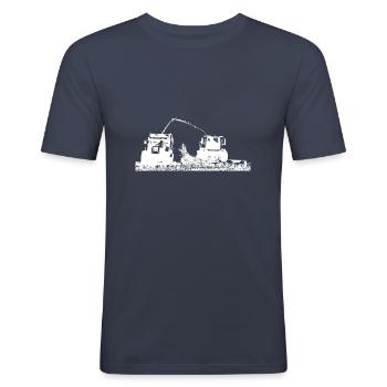 Mais häckseln Häcksler Landwirt Landwirtschaft - Männer Slim Fit T-Shirt - Navy - Vorne - Nik (191cm)