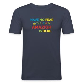 Haben Sie keine Angst, der Amazigh ist hier Stolz - Männer Slim Fit T-Shirt - Navy - Vorne - Nik (191cm)