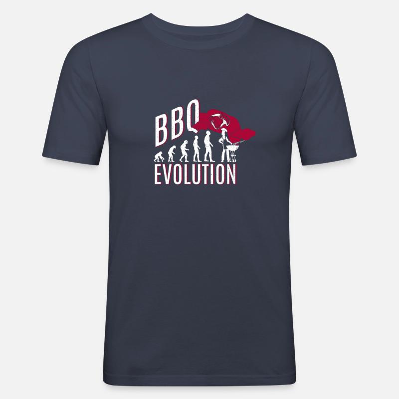 BBQ Evolution - BBQ - Men's Slim Fit T-Shirt - navy