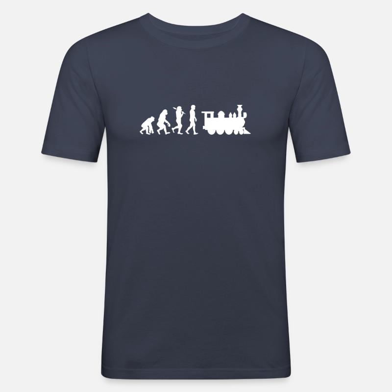 Evolution Railway Locomotive - Men's Slim Fit T-Shirt - navy