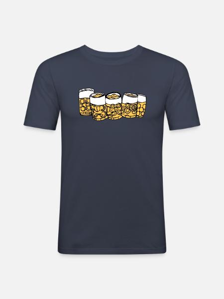 bierkrüge.ai - Männer Slim Fit T-Shirt - Navy