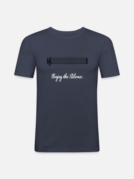 enjoy the silence - Men's Slim Fit T-Shirt - navy