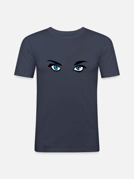Auge - Männer Slim Fit T-Shirt - Navy