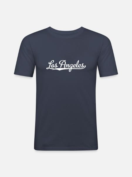 Los Angeles - Herre Slim Fit T-Shirt - marineblå