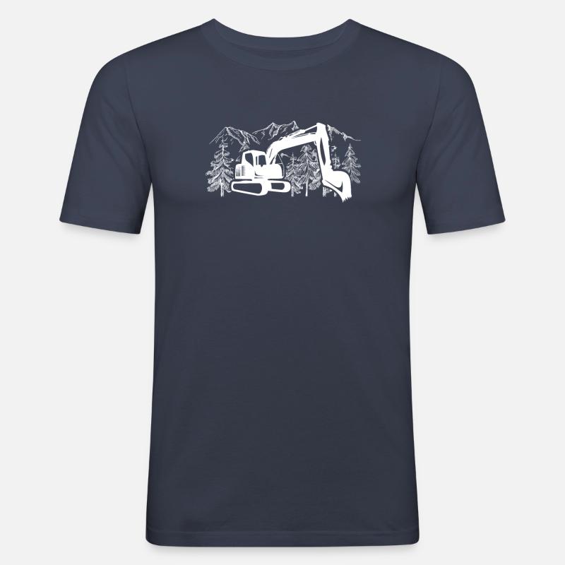 Baggerfahrer geschenkideen - Männer Slim Fit T-Shirt - Navy