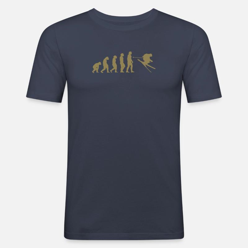 Ski Evolution Tshirt - Männer Slim Fit T-Shirt - Navy