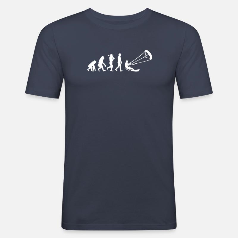 Evolution du kitesurf - T-shirt près du corps Homme - bleu marine