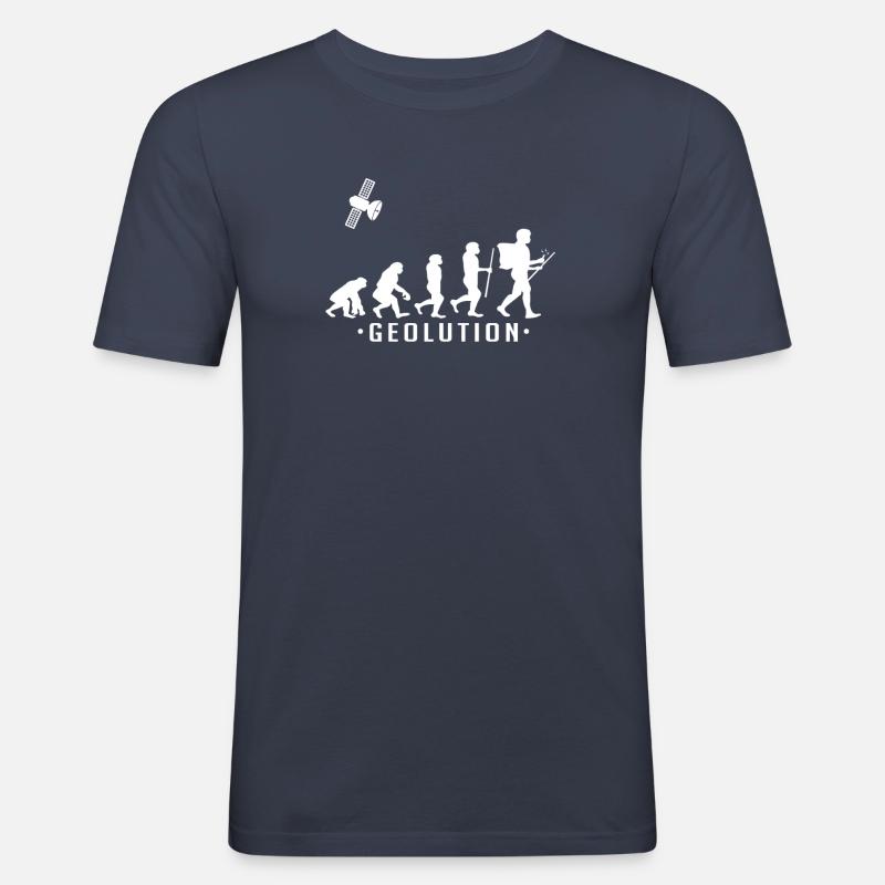 Geocaching geolution - Männer Slim Fit T-Shirt - Navy