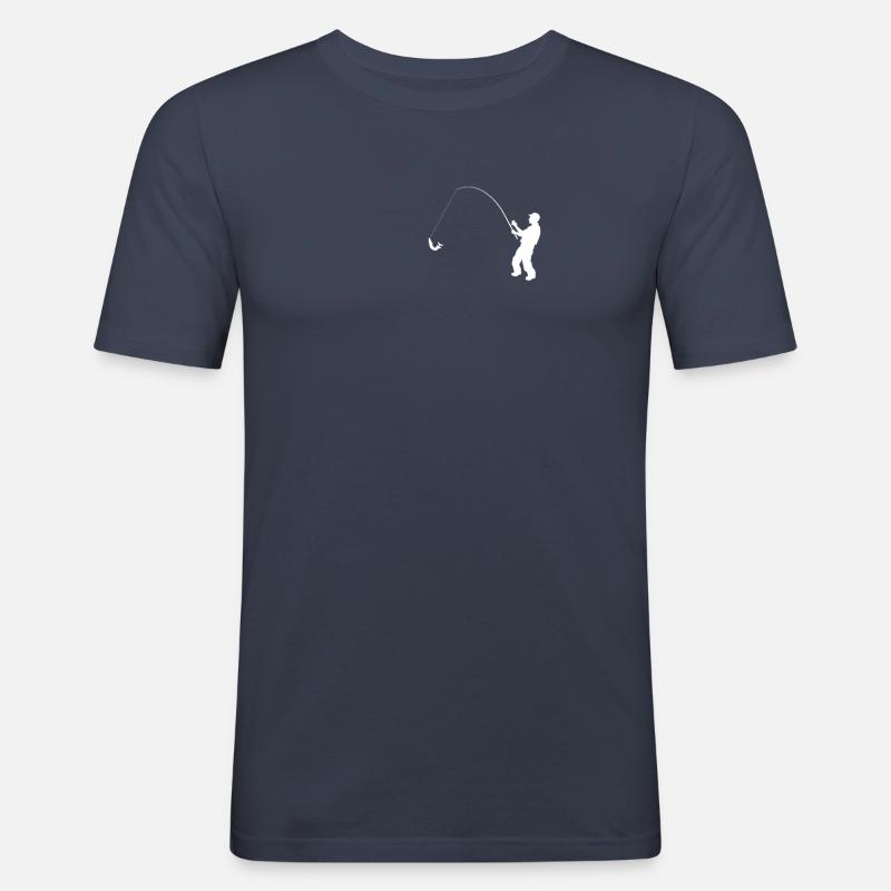 Angler Evolution Pocket Geschenkidee - Männer Slim Fit T-Shirt - Navy