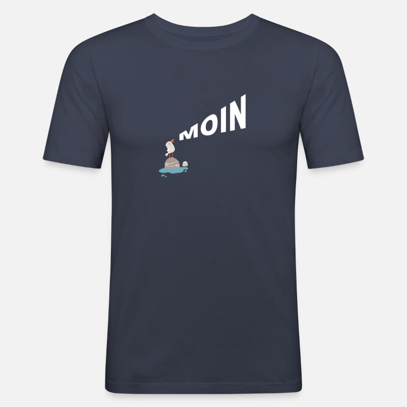 Möwe Moin - Männer Slim Fit T-Shirt - Navy