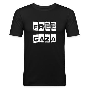 Free Gaza Crime Style - Men's Slim Fit T-Shirt - black - Front - Nik (191cm)