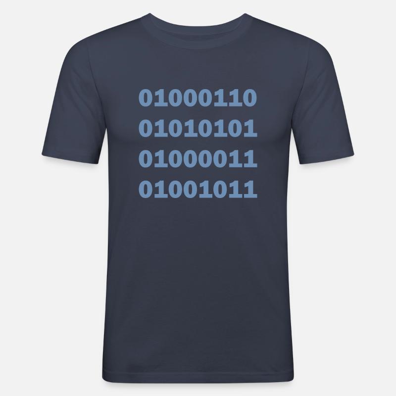 Binary Code Fuck - Men's Slim Fit T-Shirt - navy