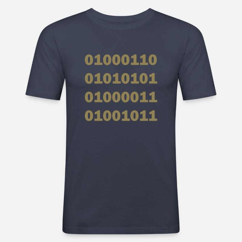 Binär Code Fuck - Männer Slim Fit T-Shirt - Navy