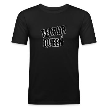 Terror queen - Männer Slim Fit T-Shirt - Schwarz - Vorne - Nik (191cm)