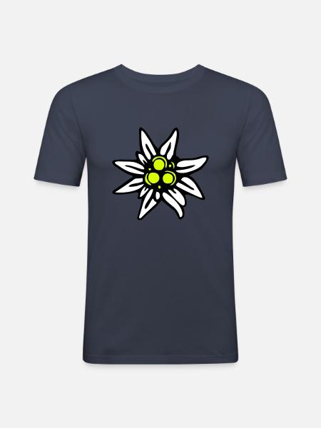 Edelweiss - Männer Slim Fit T-Shirt - Navy