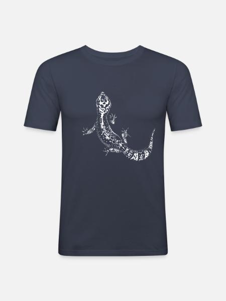 Gecko / Leopard gecko - Men's Slim Fit T-Shirt - navy