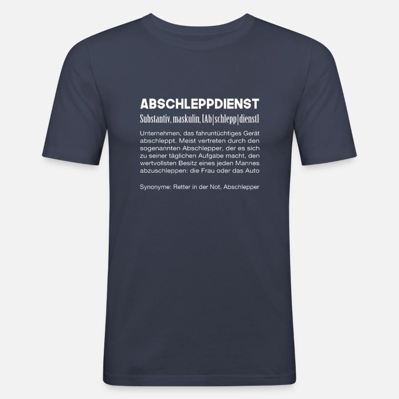 Abschlepper Abschleppdienst Definition lustige - Männer Slim Fit T-Shirt - Navy