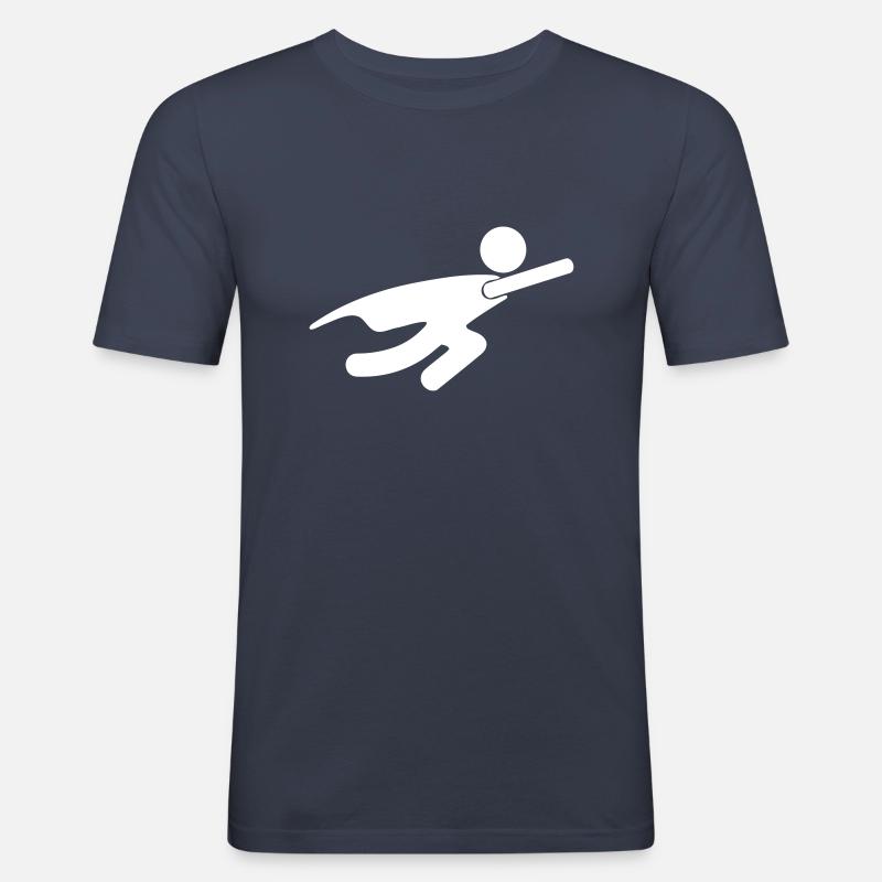 Superheld - Männer Slim Fit T-Shirt - Navy