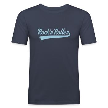 Rock 'n' Roller - Maglietta aderente da uomo - navy - Fronte - Nik (191cm)