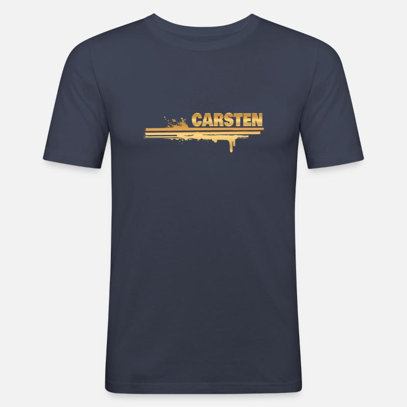 Maler Malerei Farbklecks Painter Carsten - Männer Slim Fit T-Shirt - Navy