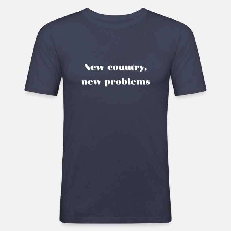 Emigration Problems Saying English - Men's Slim Fit T-Shirt - navy