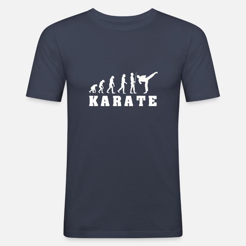 Evolution Karate - Männer Slim Fit T-Shirt - Navy