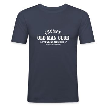 grumpy old man club founding member - Men's Slim Fit T-Shirt - navy - Front - Nik (191cm)