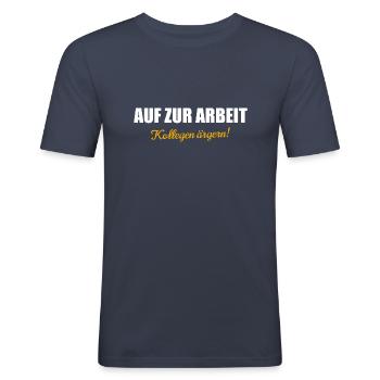 Geschenk Kollege Lustig - Männer Slim Fit T-Shirt - Navy - Vorne - Nik (191cm)