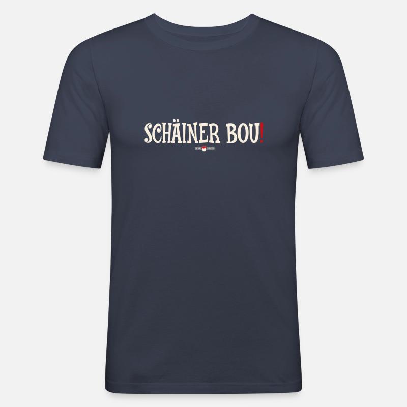 Schäiner Bou! - Männer Slim Fit T-Shirt - Navy