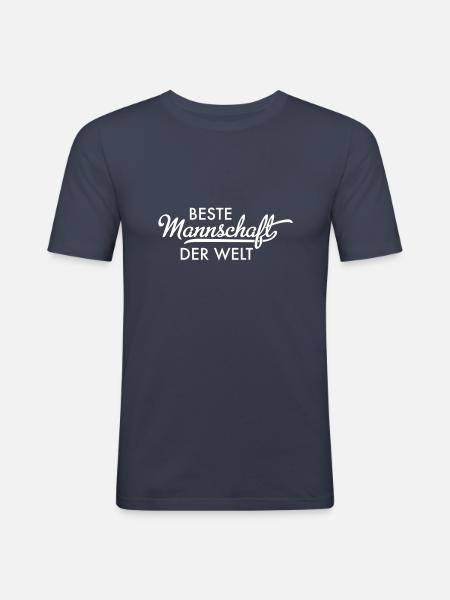Beste Mannschaft der Welt - Männer Slim Fit T-Shirt - Navy