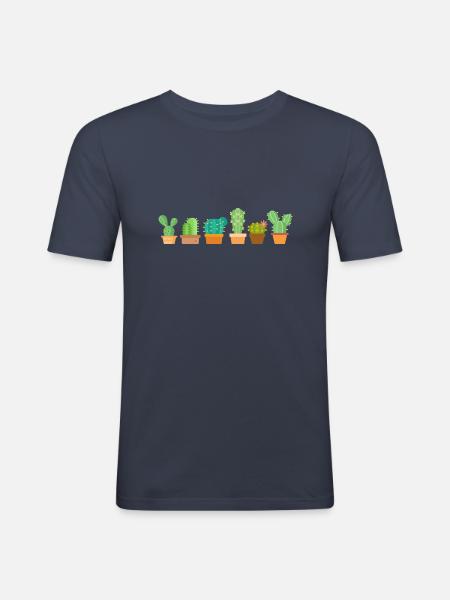 Cactus - Men's Slim Fit T-Shirt - navy