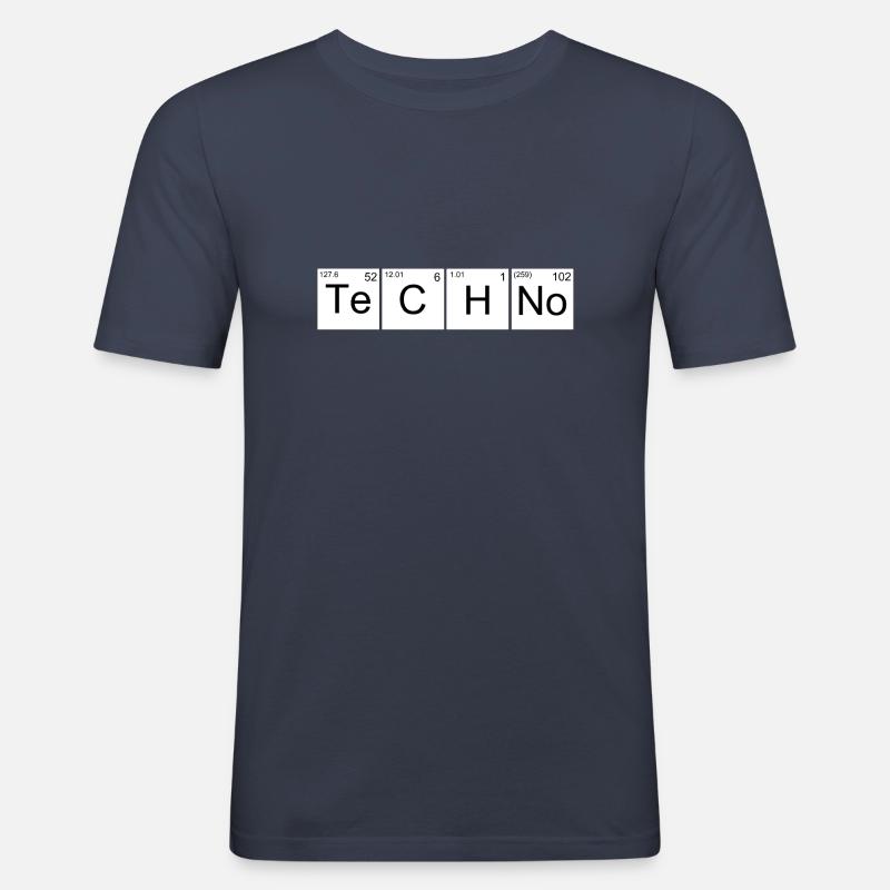Techno - Männer Slim Fit T-Shirt - Navy