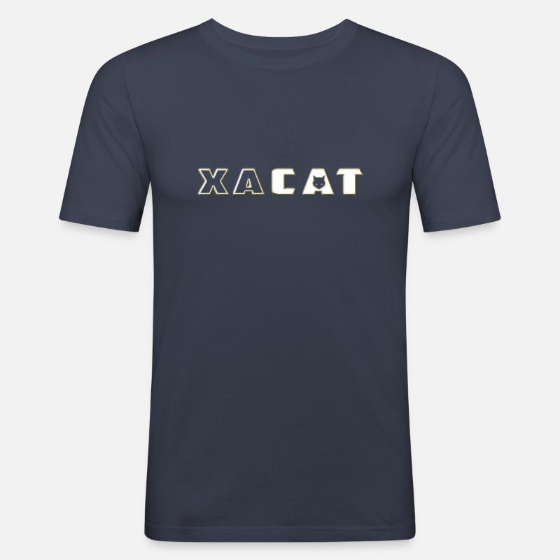 Xtra Tierkatze - Männer Slim Fit T-Shirt - Navy