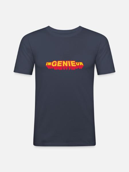 ingénieur, trois couleurs - T-shirt près du corps Homme - bleu marine