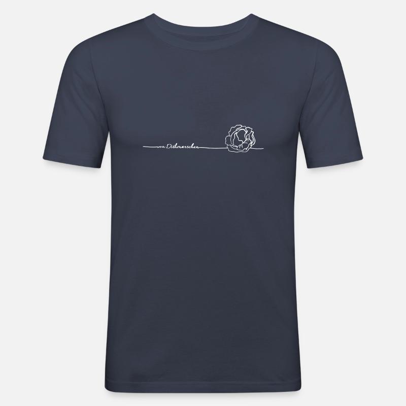 _von Dithmarschen_weiß - Männer Slim Fit T-Shirt - Navy