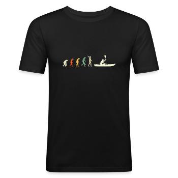 Kayak Canoe Evolution Design Water Paddle River - Men's Slim Fit T-Shirt - black - Front - Nik (191cm)