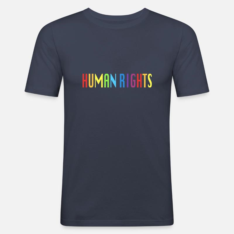 Menschenrechte Spruch Geschenk - Männer Slim Fit T-Shirt - Navy