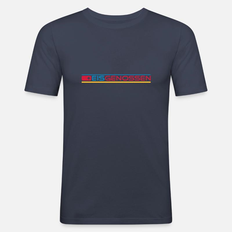 Eisgenossen Bandenwerbung - Männer Slim Fit T-Shirt - Navy