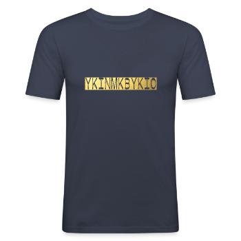 ykinmkbykio fétiche pervers - T-shirt près du corps Homme - bleu marine - Devant - Nik (191cm)
