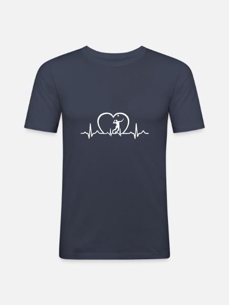 Heartbeat volleyball - Men's Slim Fit T-Shirt - navy