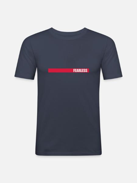 fearless Text Quote Design - Men's Slim Fit T-Shirt - navy