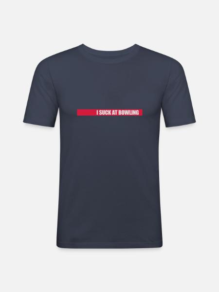 I suck at bowling - Men's Slim Fit T-Shirt - navy