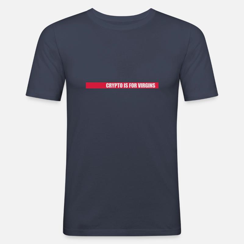 crypto is for virgins - Männer Slim Fit T-Shirt - Navy