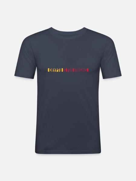crypto is for virgins - Men's Slim Fit T-Shirt - navy