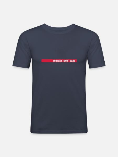 I don't care fact - Men's Slim Fit T-Shirt - navy