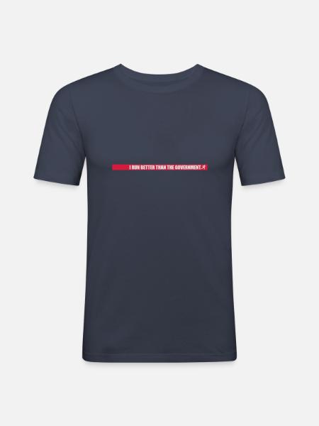 run better than government - Men's Slim Fit T-Shirt - navy
