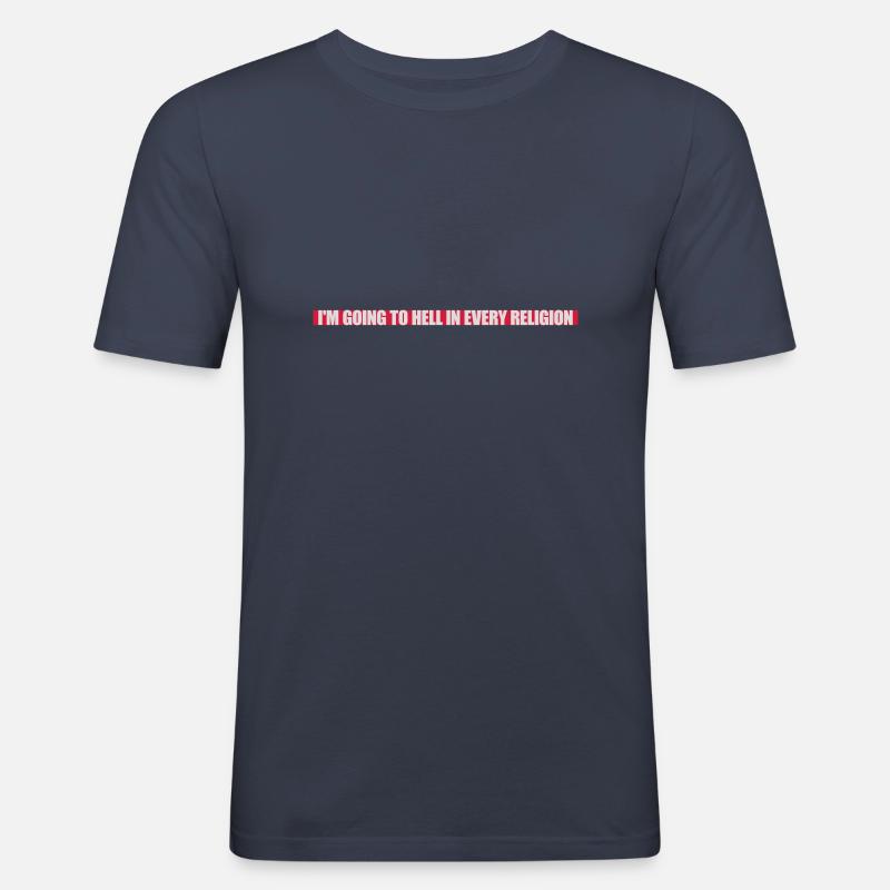 im going to hell - Männer Slim Fit T-Shirt - Navy