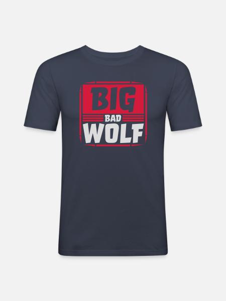 big bad wolf quote - Men's Slim Fit T-Shirt - navy