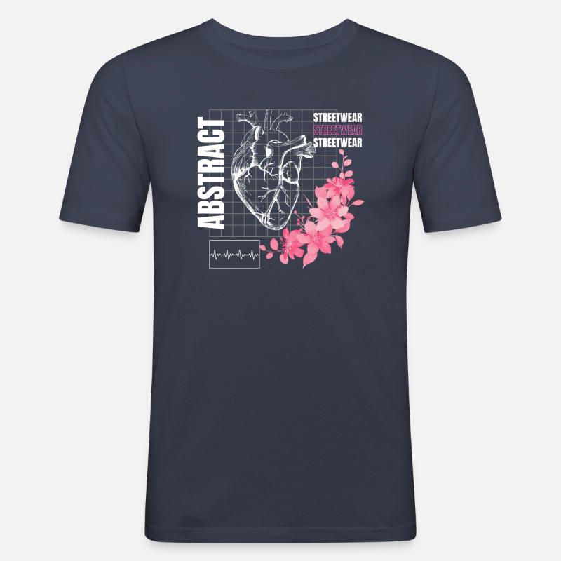 Anatomisches Herz - Männer Slim Fit T-Shirt - Navy