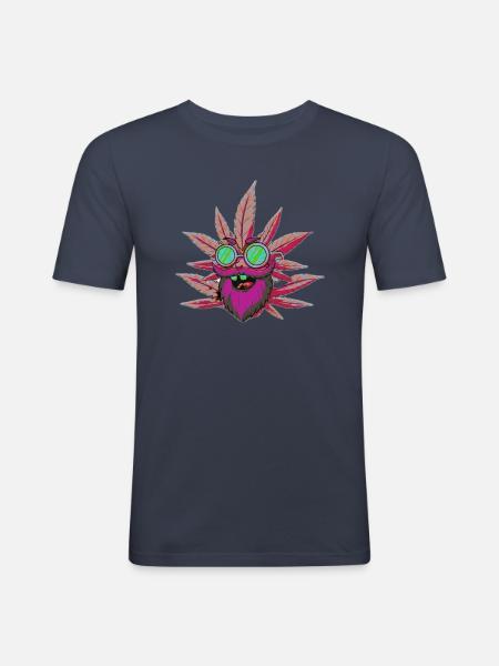 Crazypurple - Männer Slim Fit T-Shirt - Navy